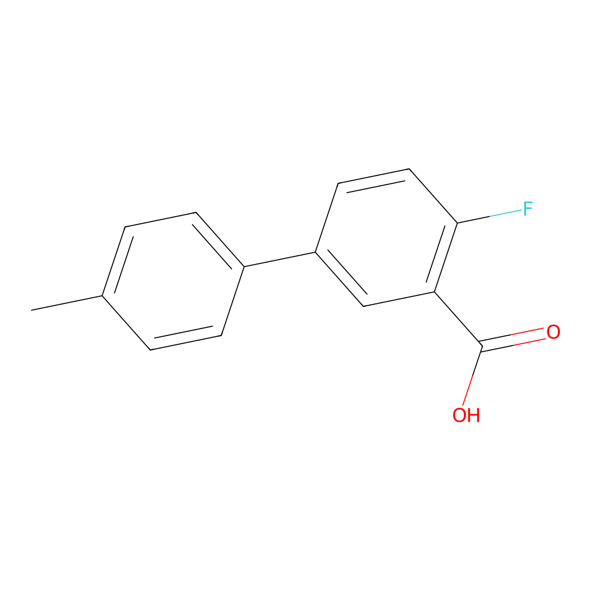 4-Fluoro-4'-methyl-[1,1'-biphenyl]-3-carboxylic acid molecular structure, CAS 1183641-87-3