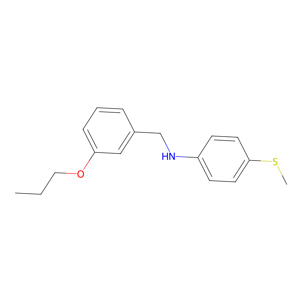 N-[4-(Methylthio)phenyl]-3-propoxybenzenemethanamine molecular structure, CAS 1183642-48-9
