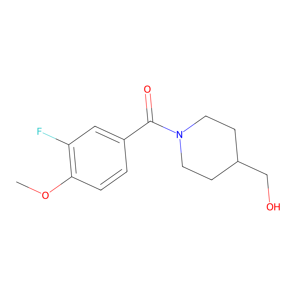 [1-(3-Fluoro-4-methoxybenzoyl)piperidin-4-yl]methanol molecular structure, CAS 1183643-15-3
