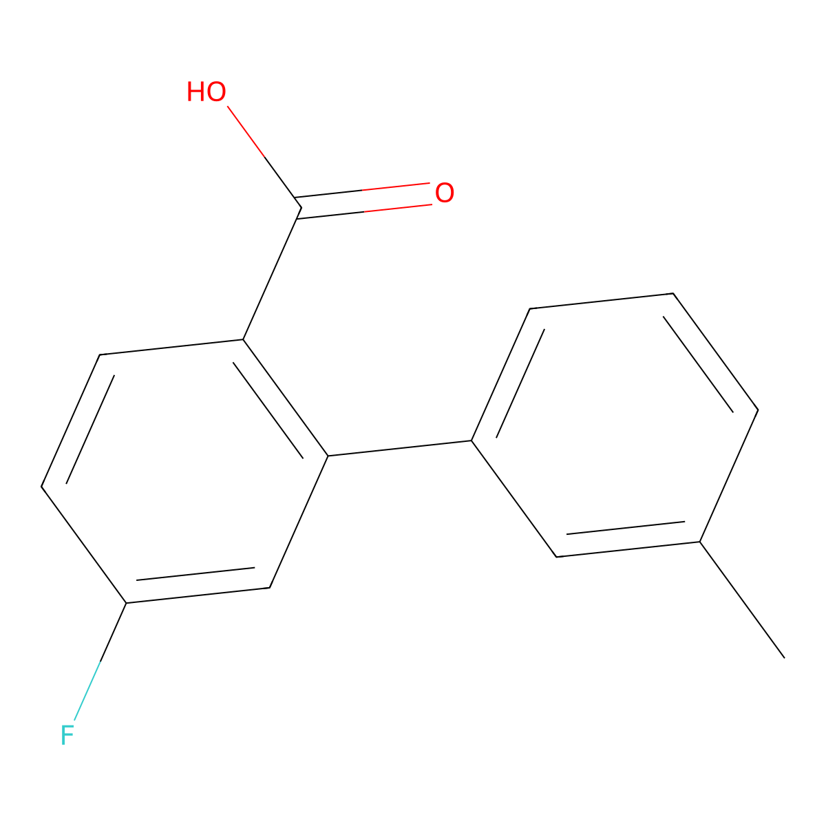 4-Fluoro-2-(3-methylphenyl)benzoic acid molecular structure, CAS 1183644-12-3