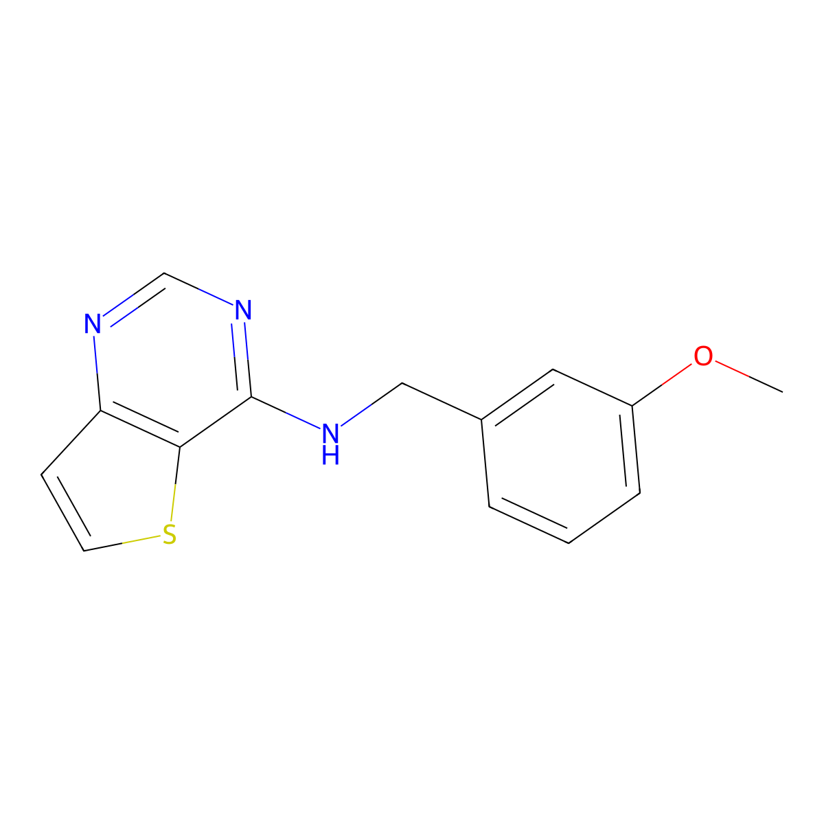 N-[(3-methoxyphenyl)methyl]thieno[3,2-d]pyrimidin-4-amine molecular structure, CAS 1183646-58-3
