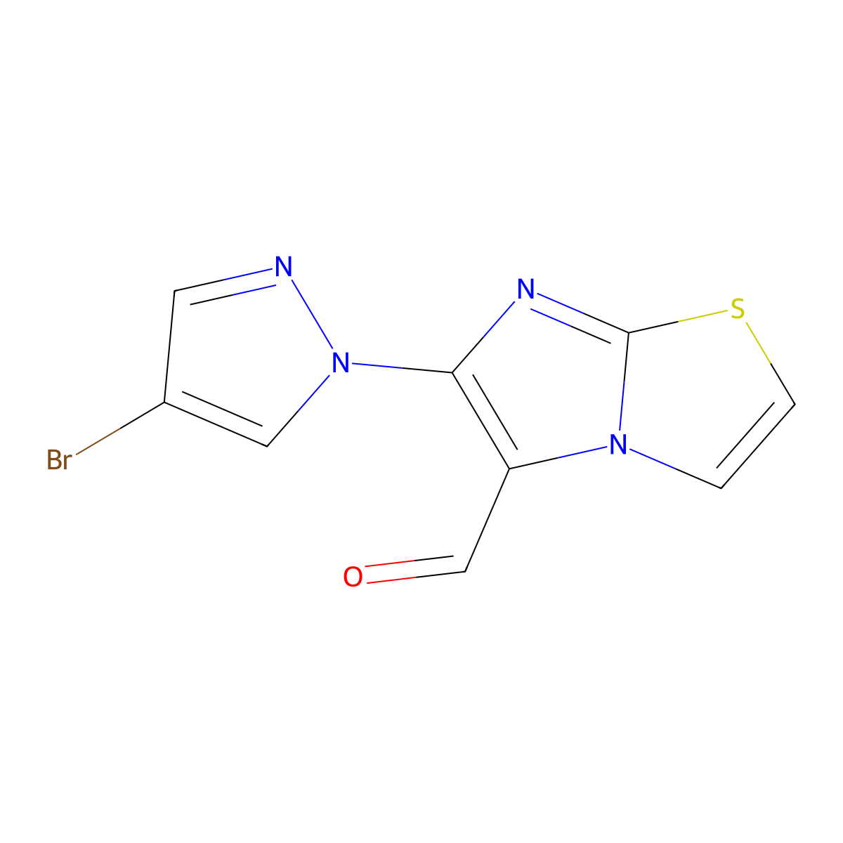 6-(4-Bromo-1h-pyrazol-1-yl)imidazo[2,1-b]thiazole-5-carbaldehyde molecular structure, CAS 1183646-85-6