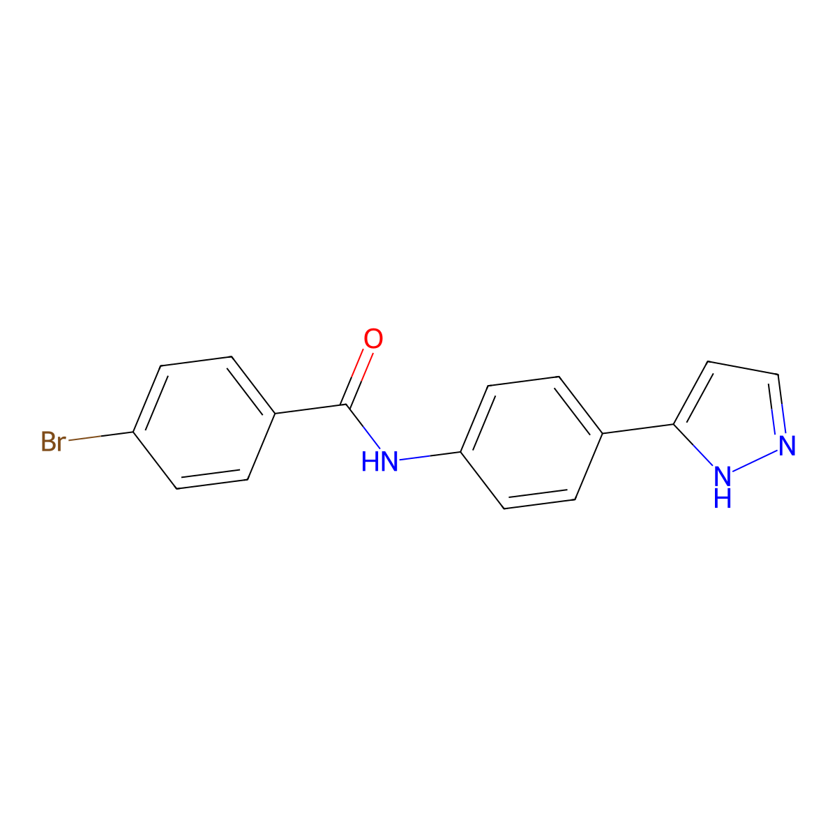 N-(4-(1H-pyrazol-3-yl)phenyl)-4-bromobenzamide molecular structure, CAS 1183648-15-8