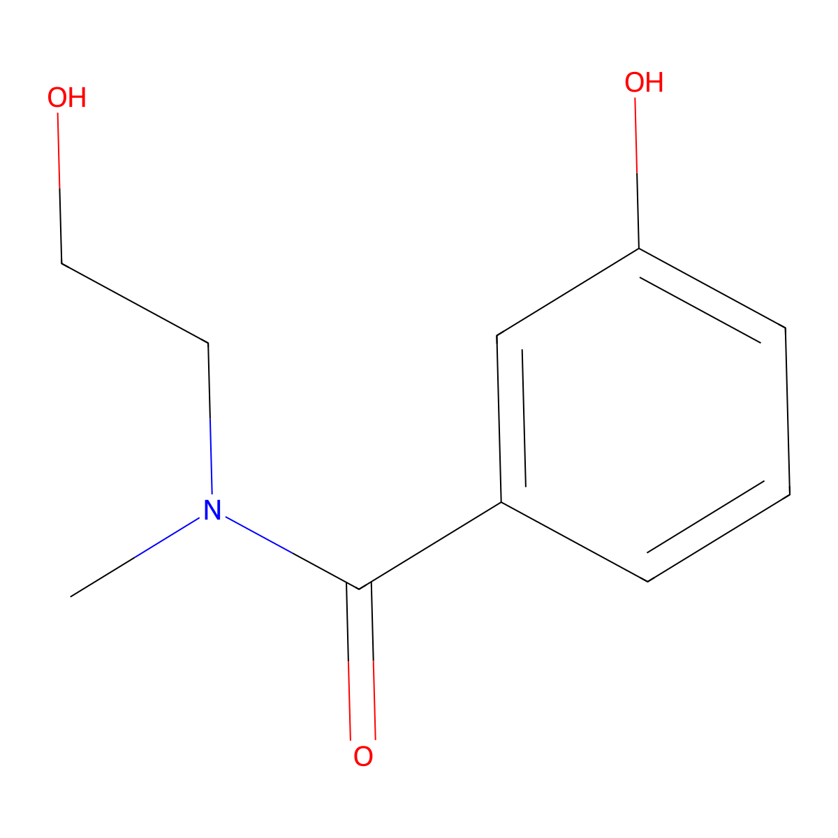 3-hydroxy-N-(2-hydroxyethyl)-N-methylbenzamide molecular structure, CAS 1183649-31-1