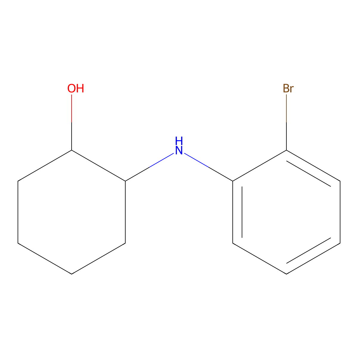 2-[(2-Bromophenyl)amino]cyclohexan-1-ol molecular structure, CAS 1183650-24-9