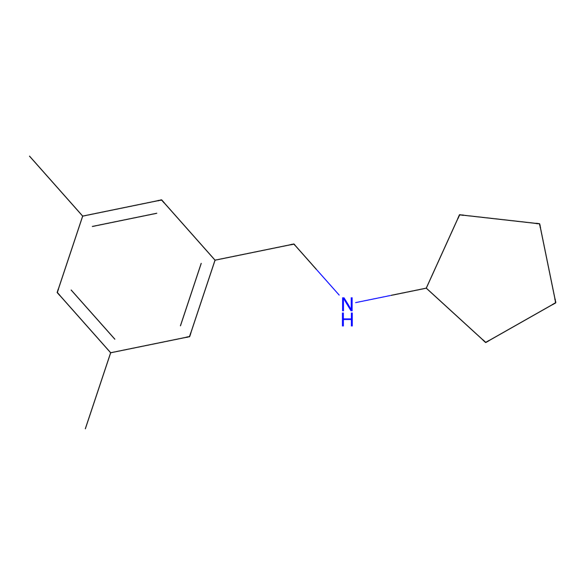 N-[(3,5-dimethylphenyl)methyl]cyclopentanamine molecular structure, CAS 1183650-96-5
