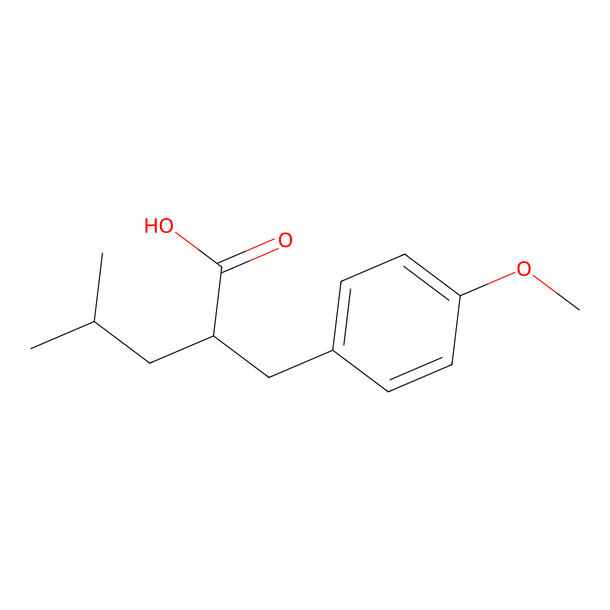 2-[(4-Methoxyphenyl)methyl]-4-methylpentanoic acid molecular structure, CAS 1183652-68-7