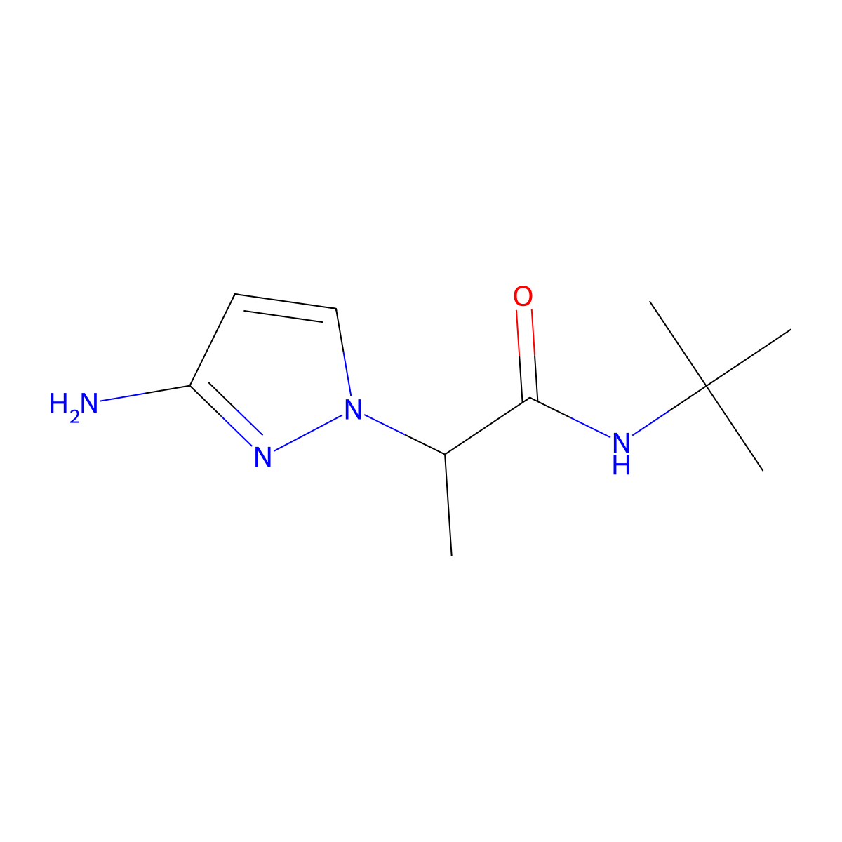 2-(3-Amino-1h-pyrazol-1-yl)-N-(tert-butyl)propanamide molecular structure, CAS 1183653-09-9