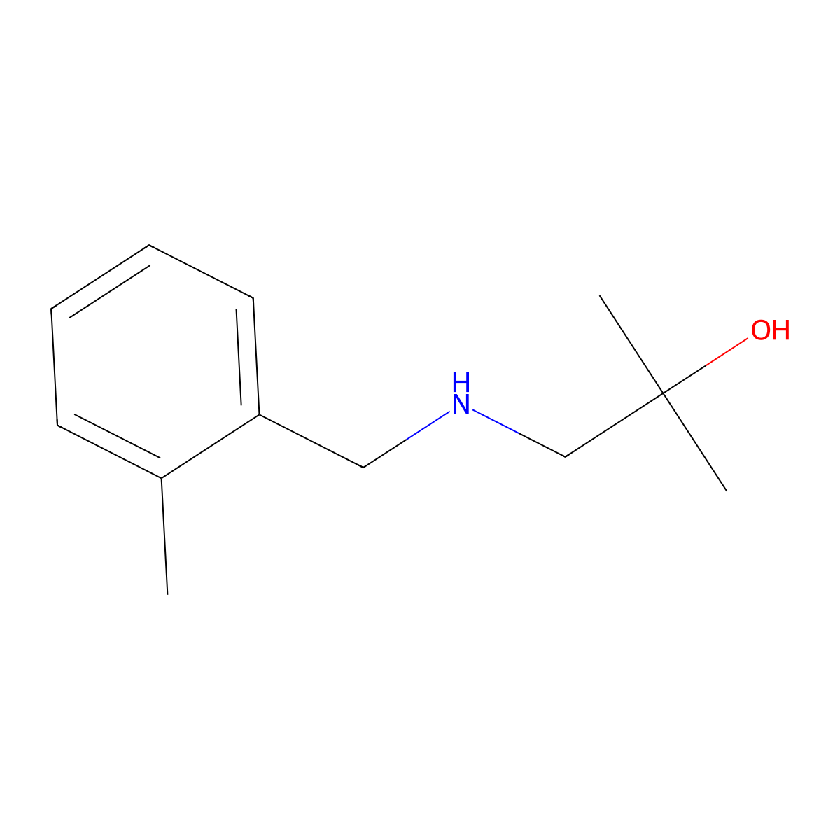 2-Methyl-1-{[(2-methylphenyl)methyl]amino}propan-2-ol molecular structure, CAS 1183655-05-1