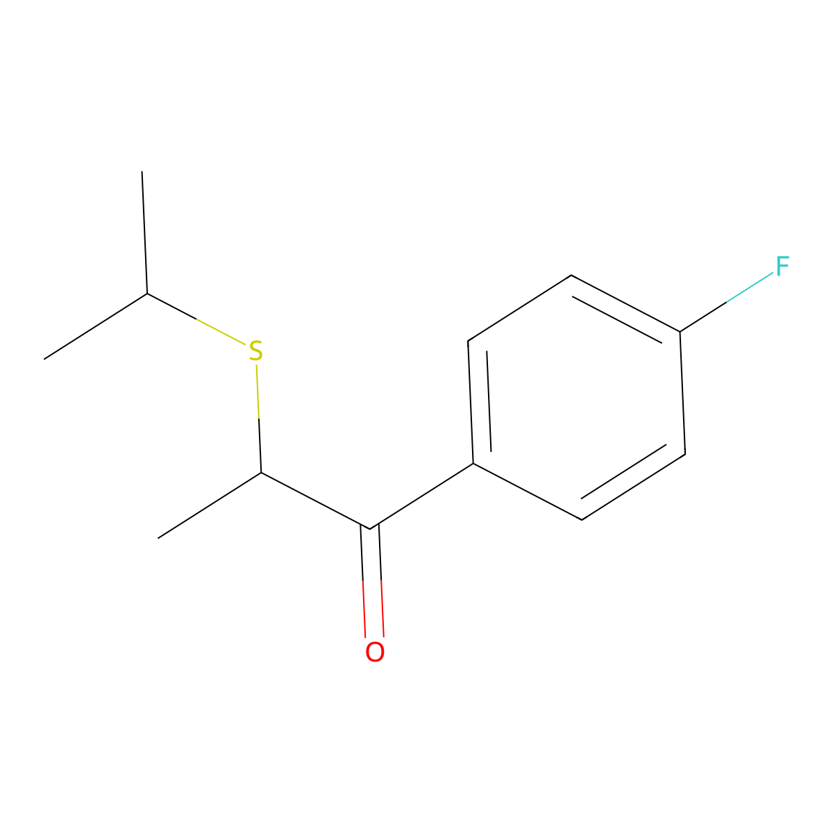 1-(4-Fluorophenyl)-2-(isopropylthio)propan-1-one molecular structure, CAS 1183659-51-9