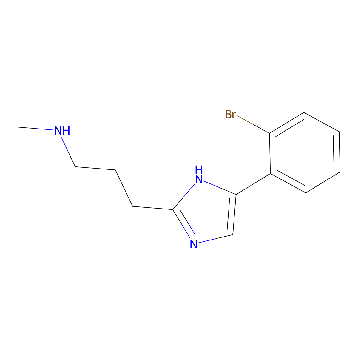 3-(5-(2-Bromophenyl)-1h-imidazol-2-yl)-N-methylpropan-1-amine molecular structure, CAS 1183659-99-5