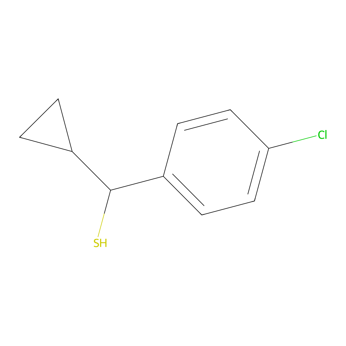 (4-Chlorophenyl)(cyclopropyl)methanethiol molecular structure, CAS 1183661-19-9