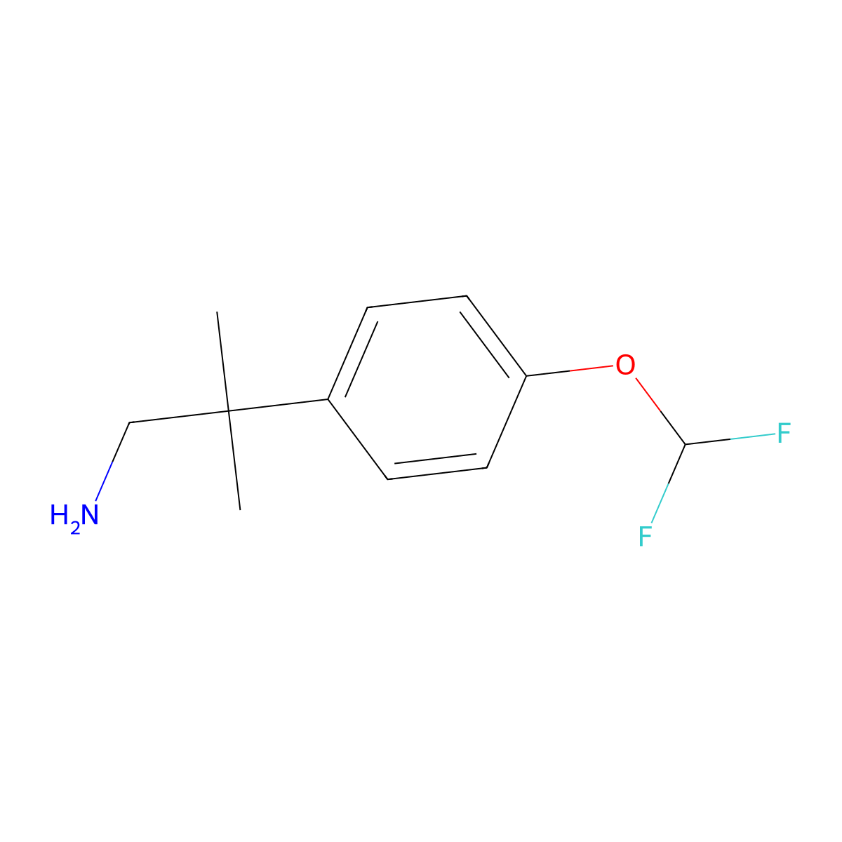 2-[4-(Difluoromethoxy)phenyl]-2-methylpropan-1-amine molecular structure, CAS 1183663-19-5