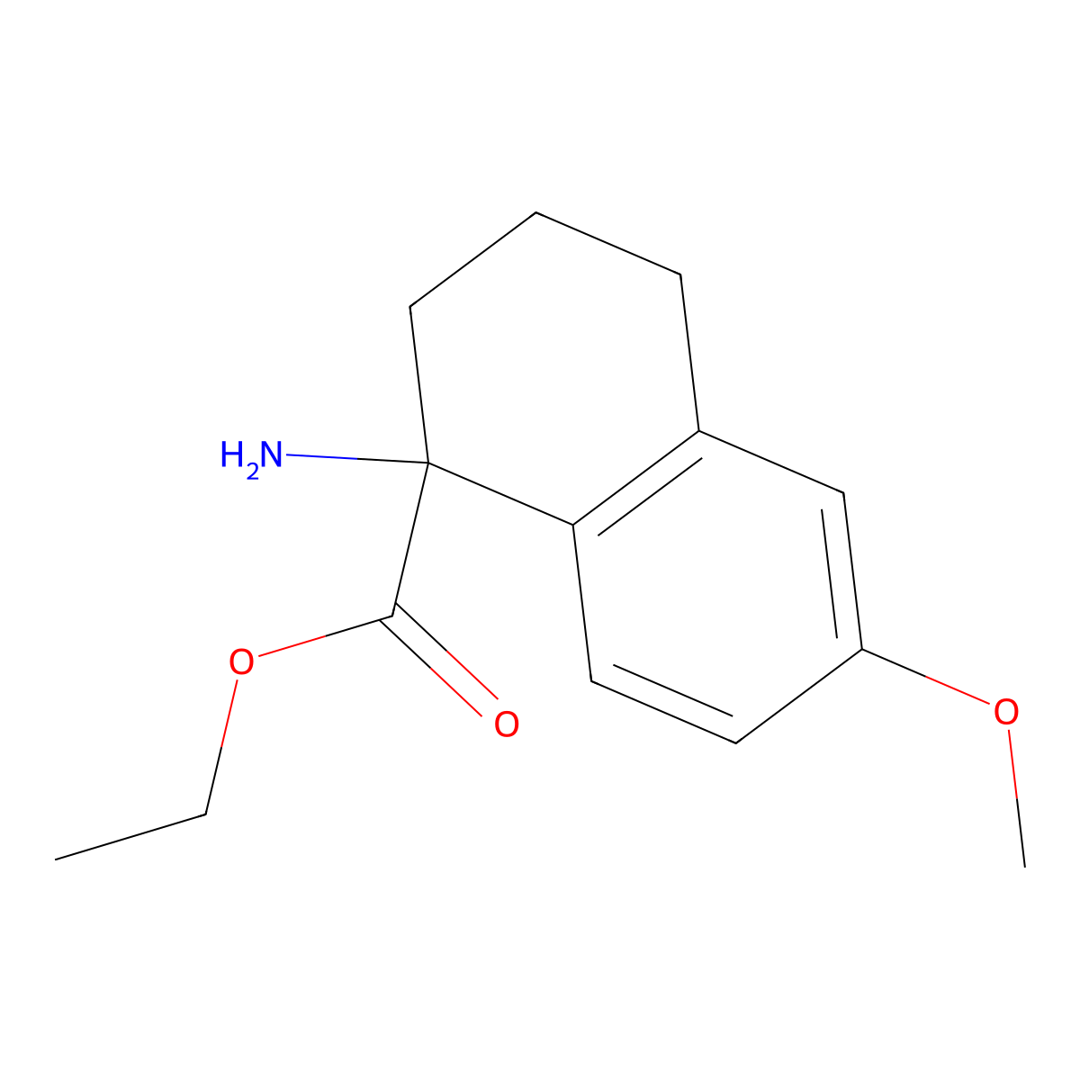 Ethyl 1-amino-6-methoxy-1,2,3,4-tetrahydronaphthalene-1-carboxylate molecular structure, CAS 1183663-82-2