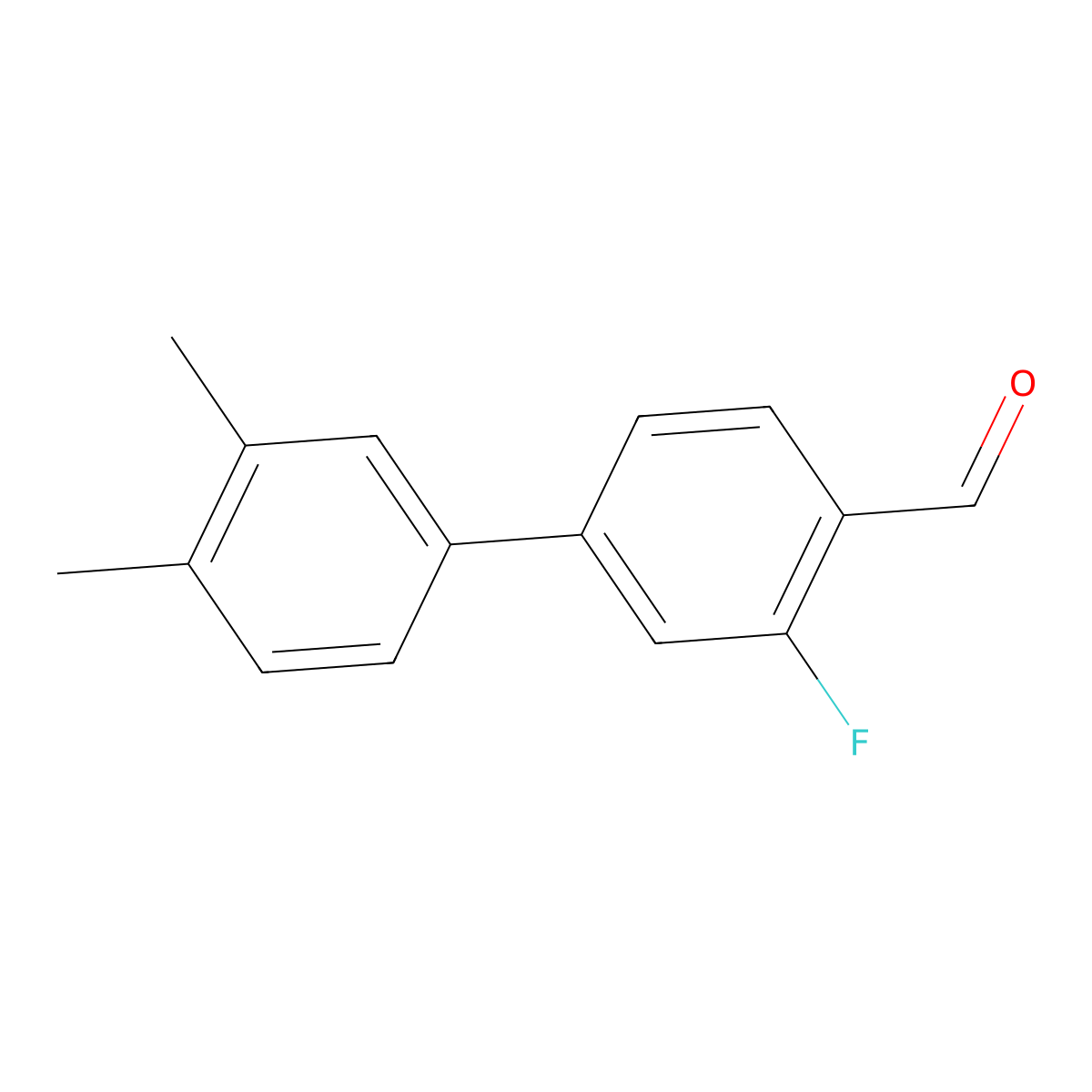 3-Fluoro-3',4'-dimethyl[1,1'-biphenyl]-4-carboxaldehyde molecular structure, CAS 1183665-16-8