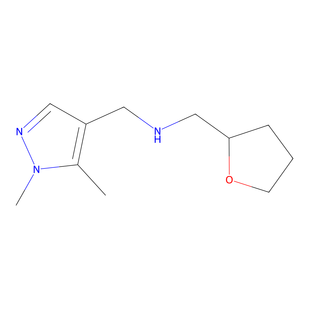 [(1,5-dimethyl-1H-pyrazol-4-yl)methyl][(oxolan-2-yl)methyl]amine molecular structure, CAS 1183665-45-3
