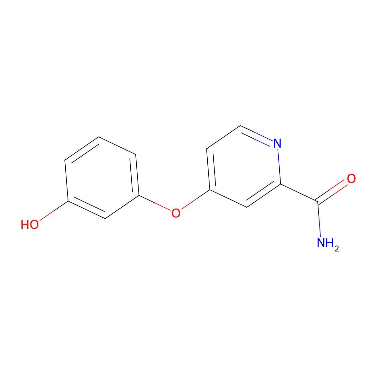 4-(3-Hydroxyphenoxy)pyridine-2-carboxamide molecular structure, CAS 1183665-90-8