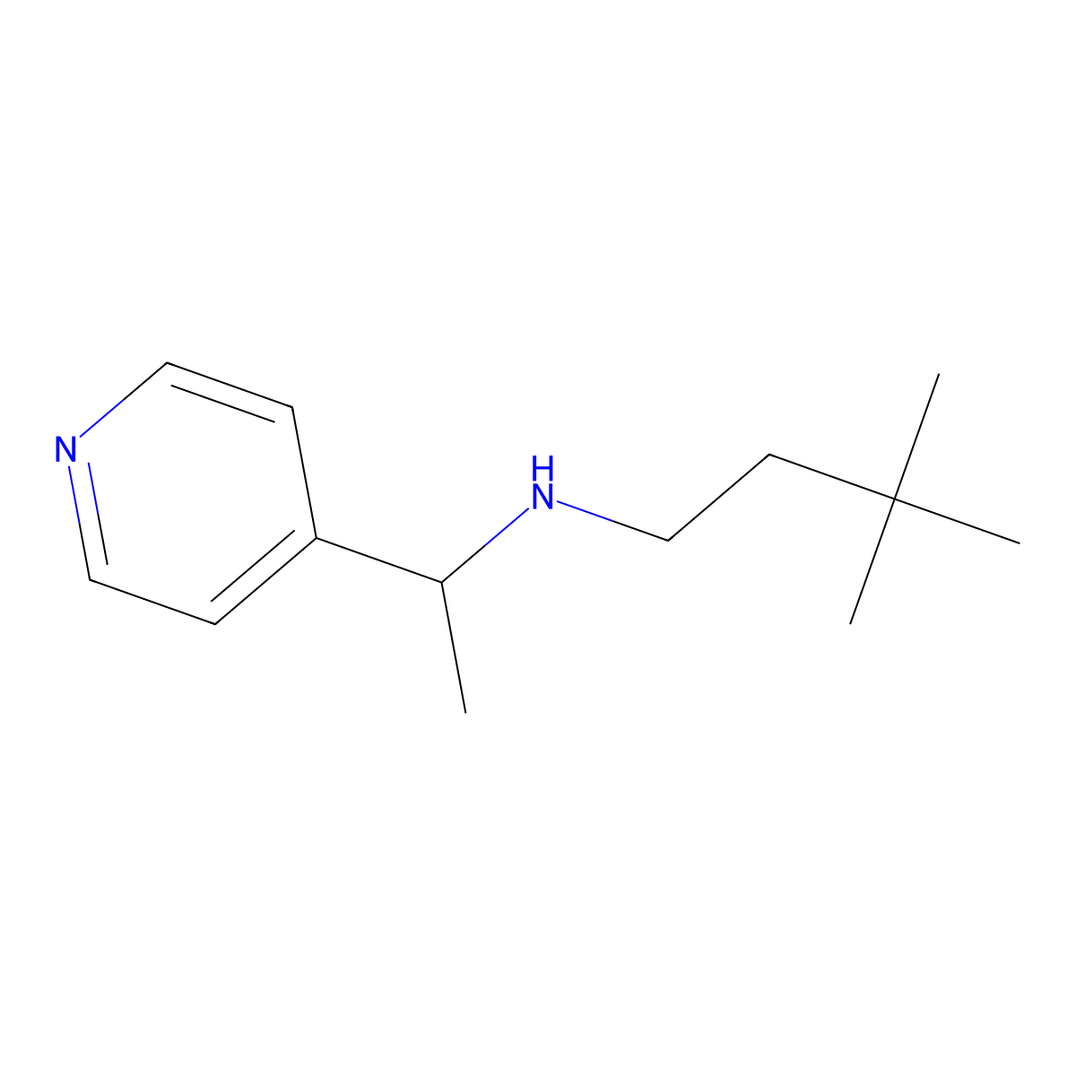 (3,3-Dimethylbutyl)[1-(pyridin-4-yl)ethyl]amine molecular structure, CAS 1183669-41-1