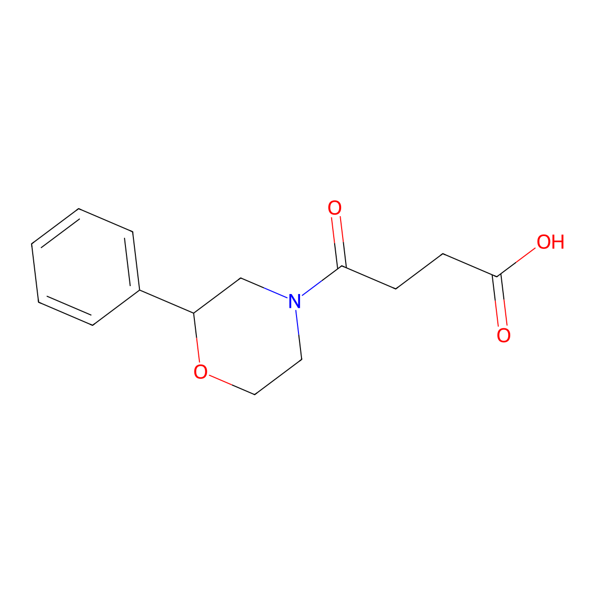4-Oxo-4-(2-phenylmorpholin-4-yl)butanoic acid molecular structure, CAS 1183671-23-9