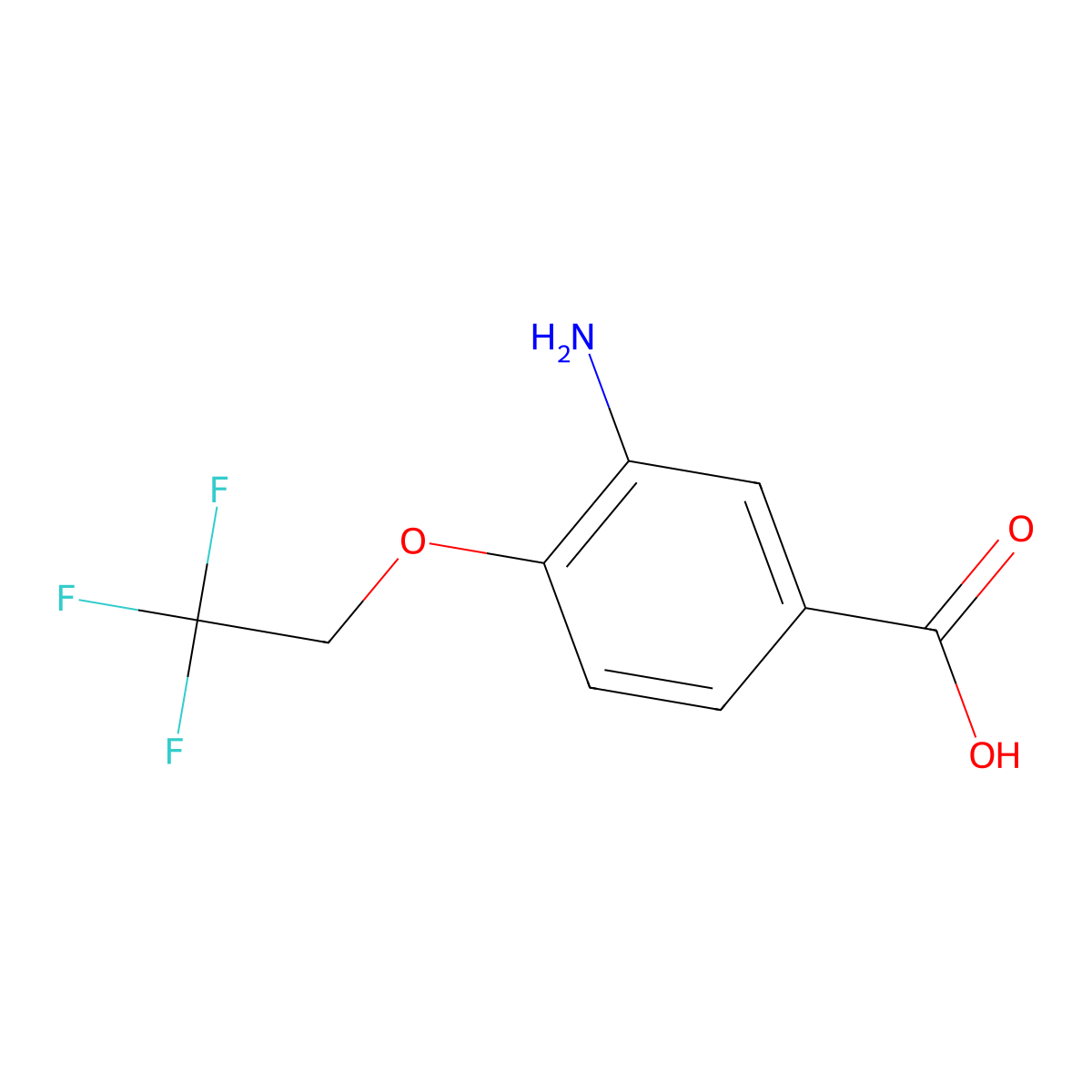 3-Amino-4-(2,2,2-trifluoroethoxy)benzoic acid molecular structure, CAS 1183675-62-8