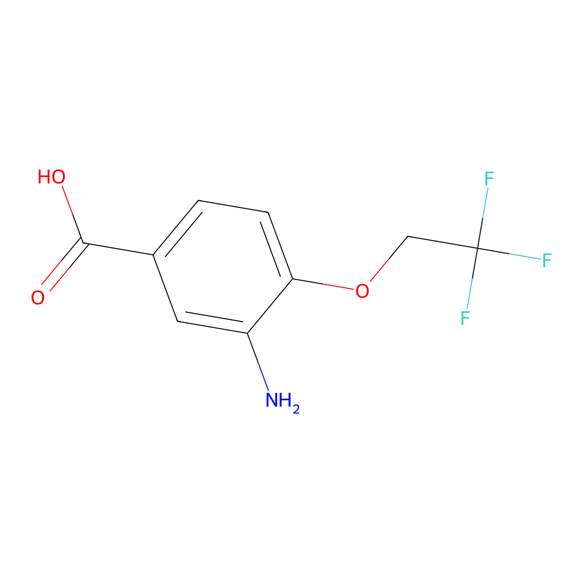 3-Amino-4-(2,2,2-trifluoroethoxy)benzoic acid molecular structure, CAS 1183675-62-8