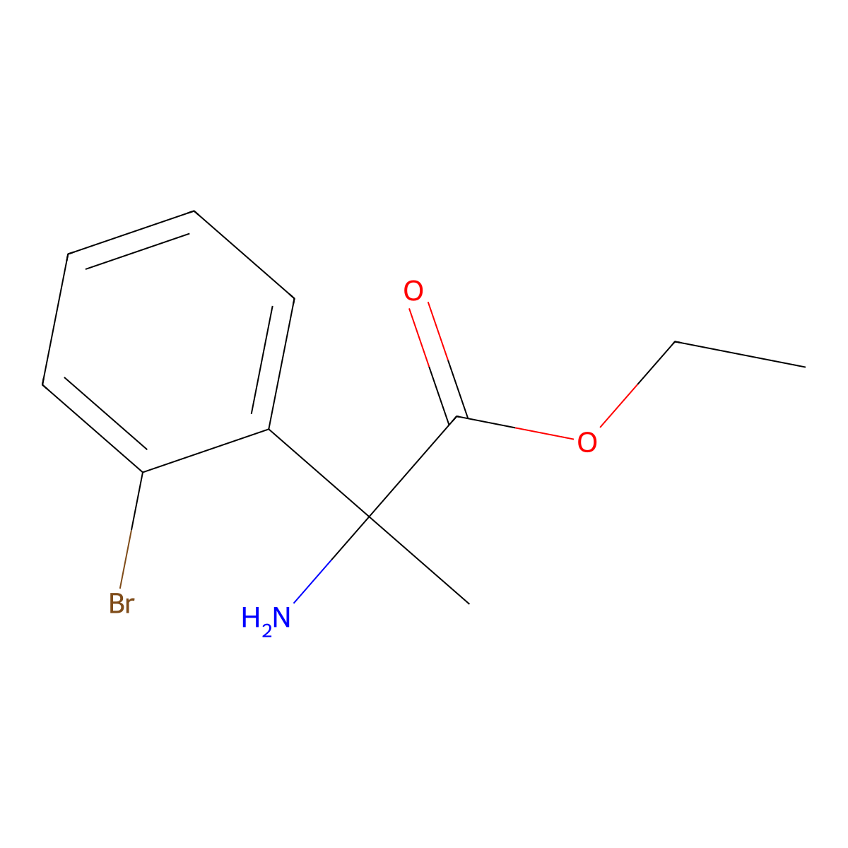 Ethyl 2-amino-2-(2-bromophenyl)propanoate molecular structure, CAS 1183682-67-8