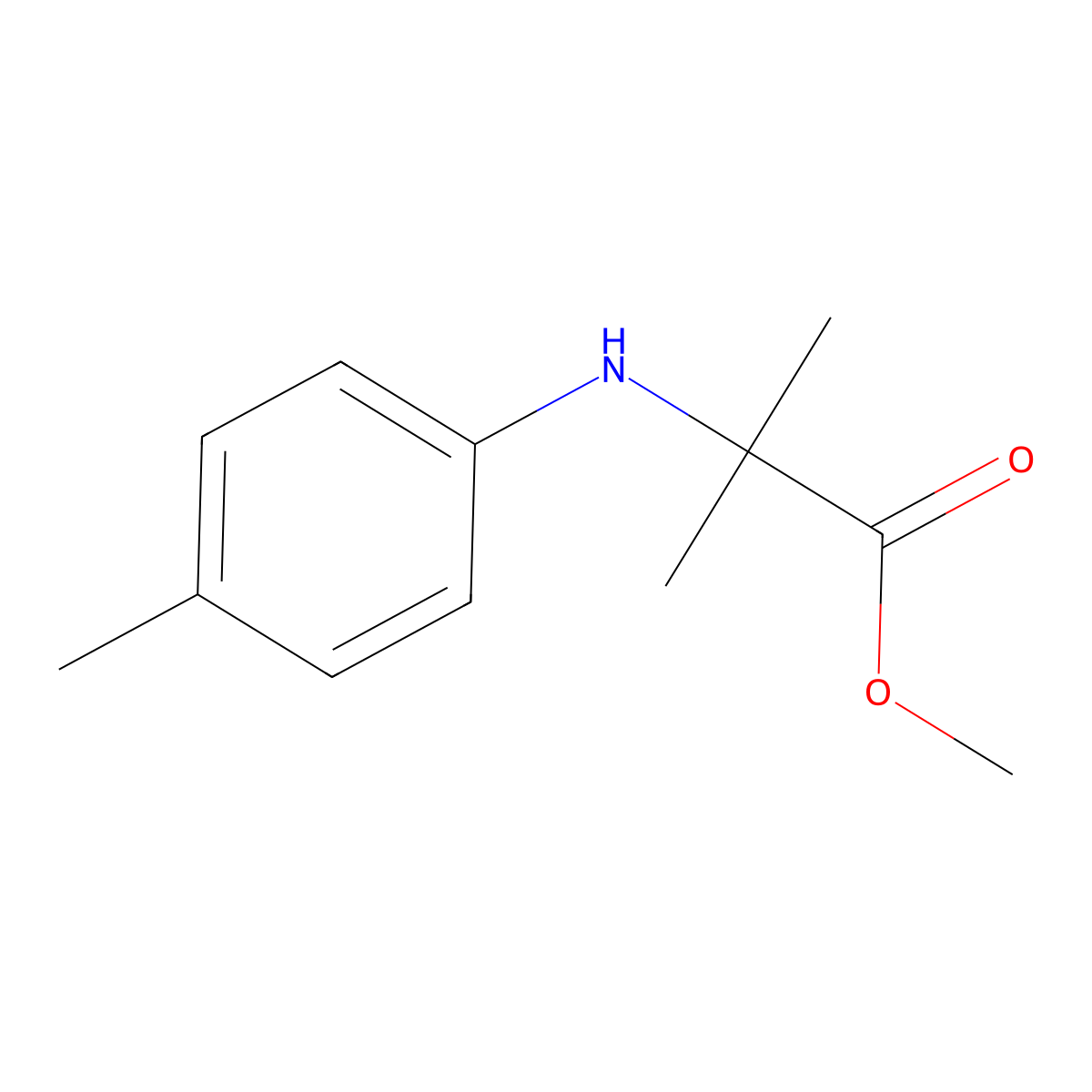 Methyl 2-methyl-2-[(4-methylphenyl)amino]propanoate molecular structure, CAS 1183683-27-3