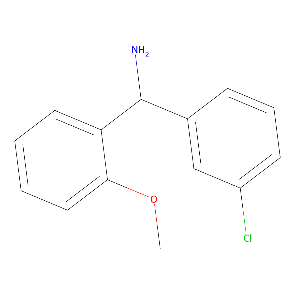 (3-Chlorophenyl)(2-methoxyphenyl)methanamine molecular structure, CAS 1183687-03-7