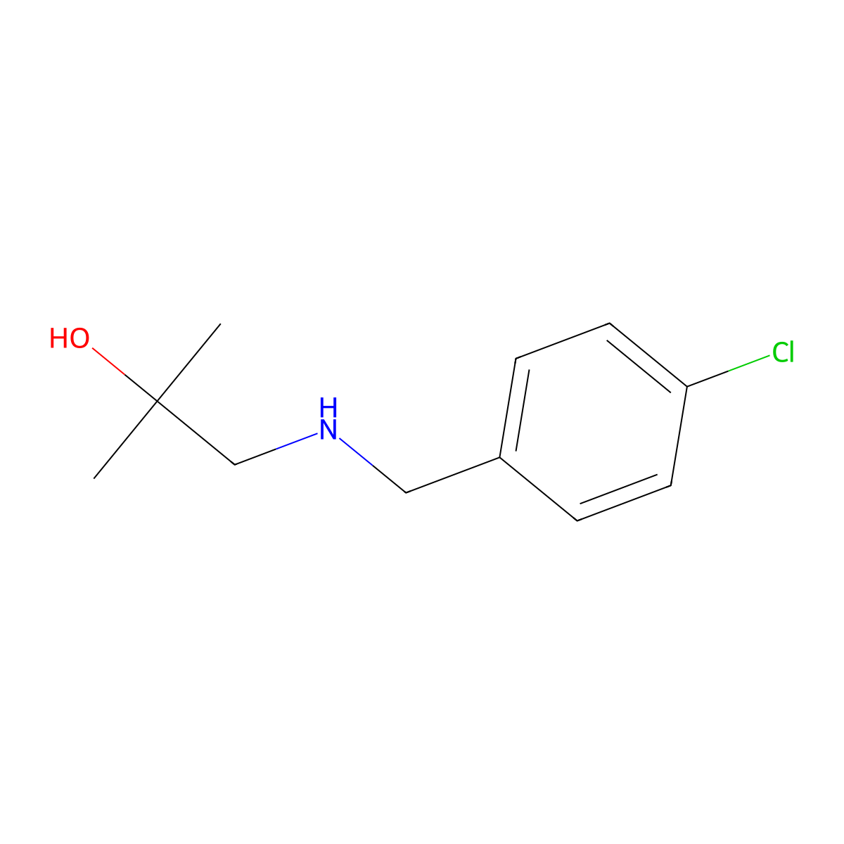 1-{[(4-Chlorophenyl)methyl]amino}-2-methylpropan-2-ol molecular structure, CAS 1183690-96-1