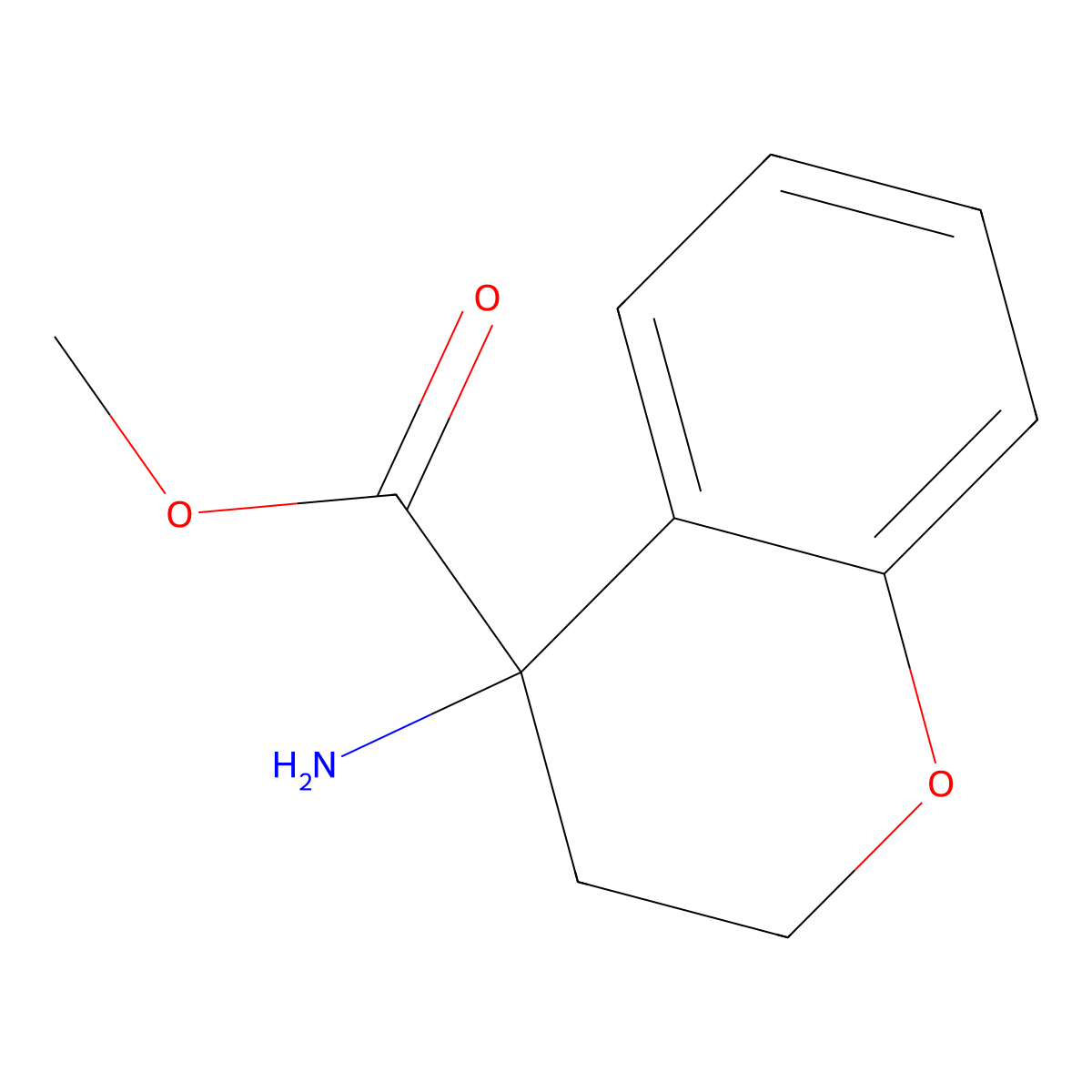 Methyl 4-aminochromane-4-carboxylate molecular structure, CAS 1183692-37-6