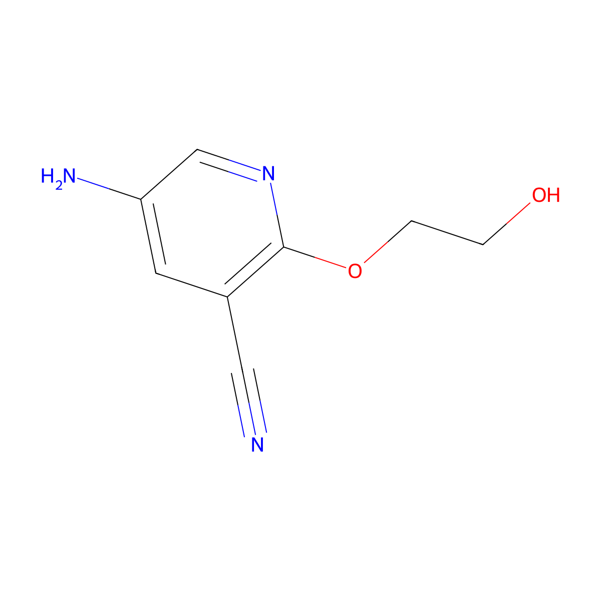 5-Amino-2-(2-hydroxyethoxy)pyridine-3-carbonitrile molecular structure, CAS 1183699-62-8
