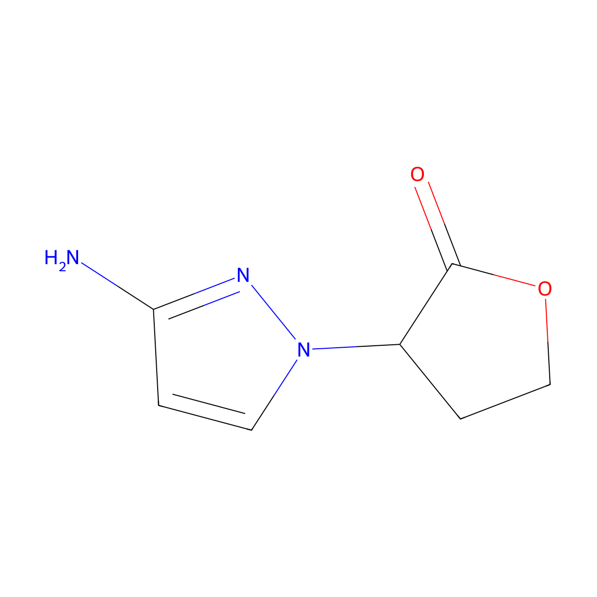 3-(3-amino-1H-pyrazol-1-yl)oxolan-2-one molecular structure, CAS 1183701-34-9
