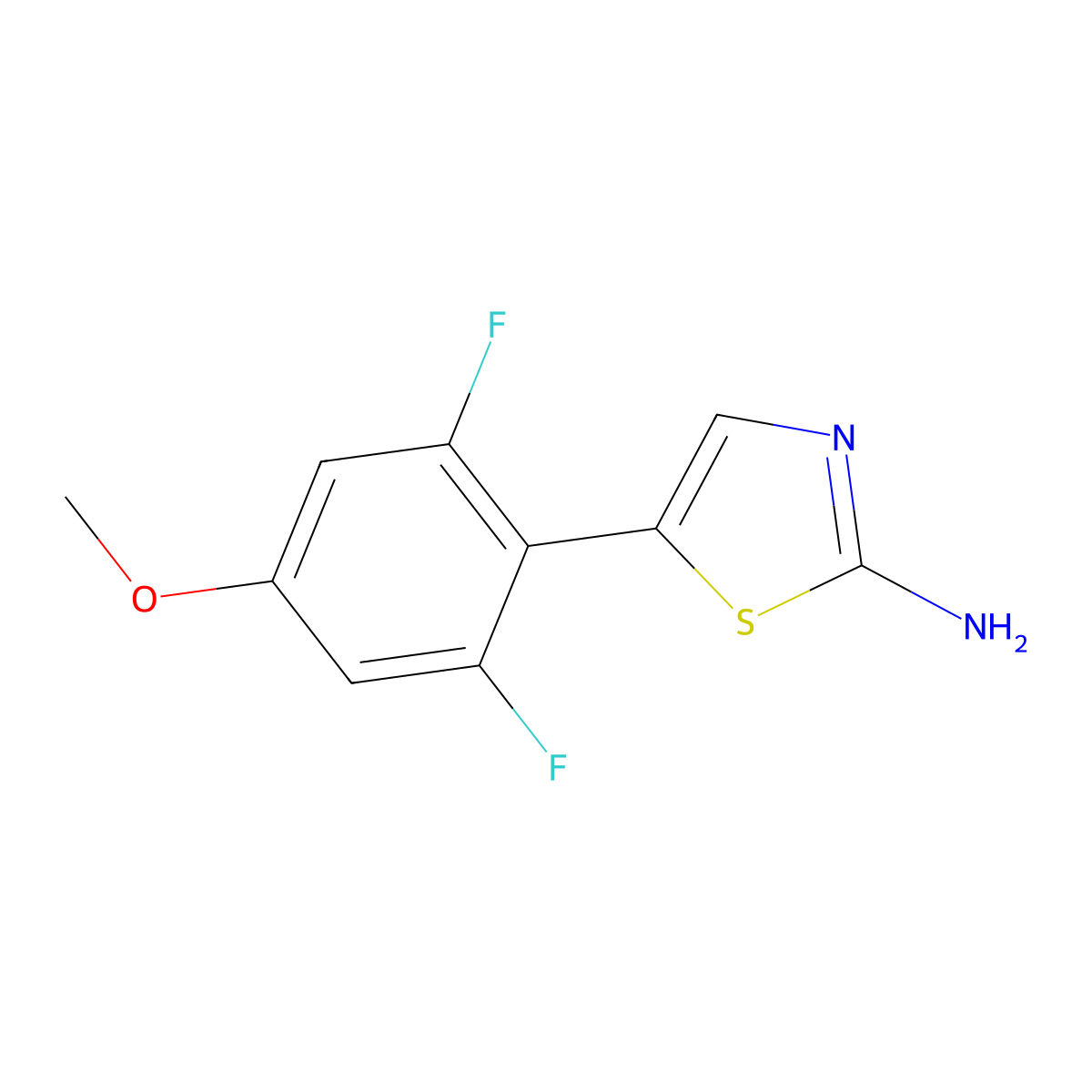 5-(2,6-Difluoro-4-methoxyphenyl)thiazol-2-amine molecular structure, CAS 1183701-70-3