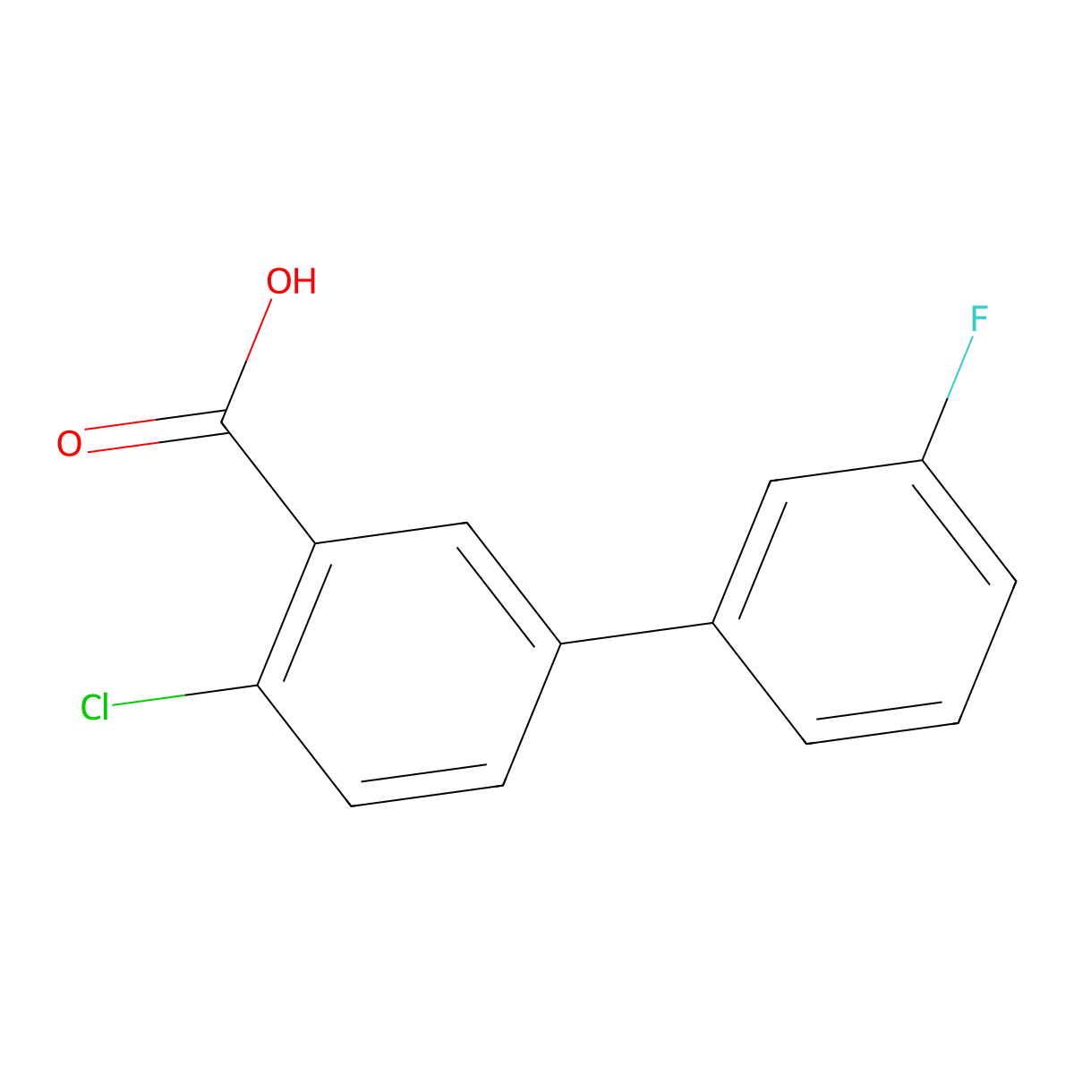 4-Chloro-3'-fluoro-[1,1'-biphenyl]-3-carboxylic acid molecular structure, CAS 1183702-65-9