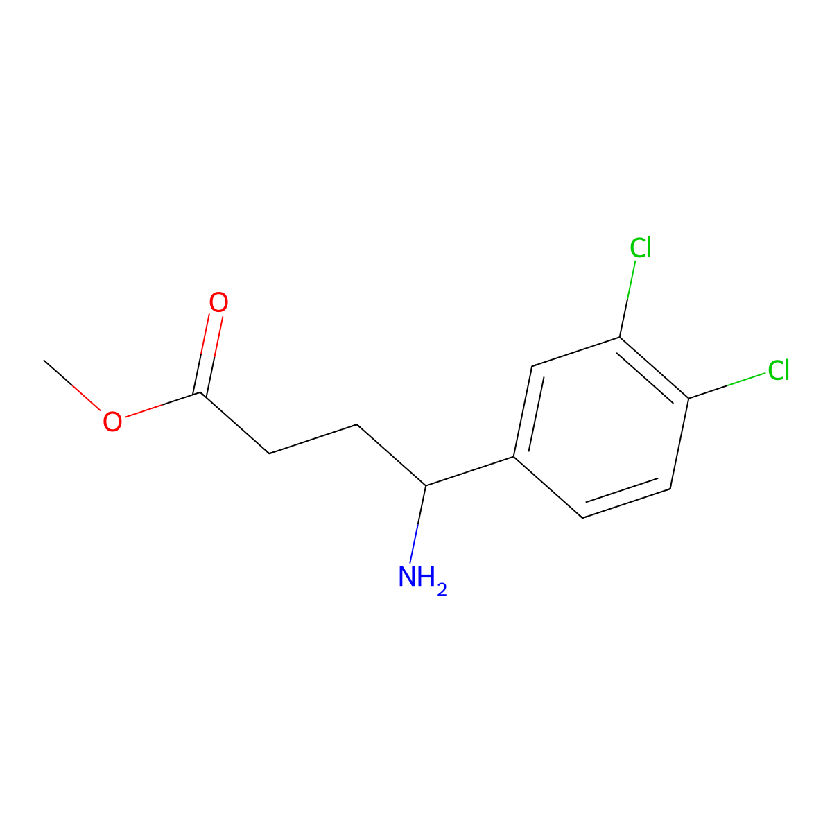 Methyl 4-amino-4-(3,4-dichlorophenyl)butanoate molecular structure, CAS 1183707-77-8