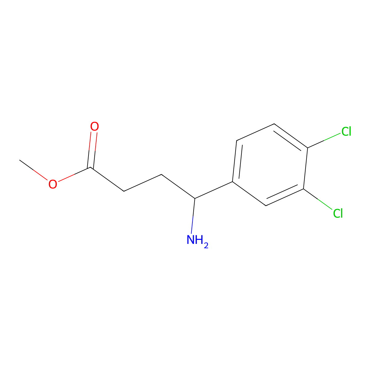 Methyl 4-amino-4-(3,4-dichlorophenyl)butanoate molecular structure, CAS 1183707-77-8