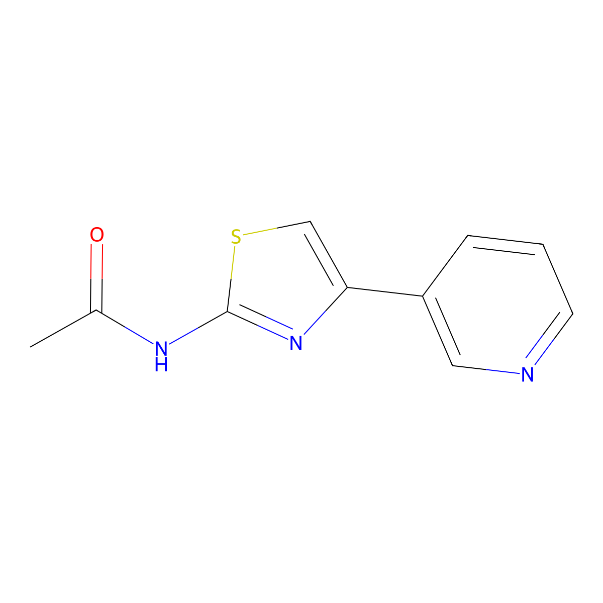 N-(4-(pyridin-3-yl)thiazol-2-yl)acetamide molecular structure, CAS 118371-30-5