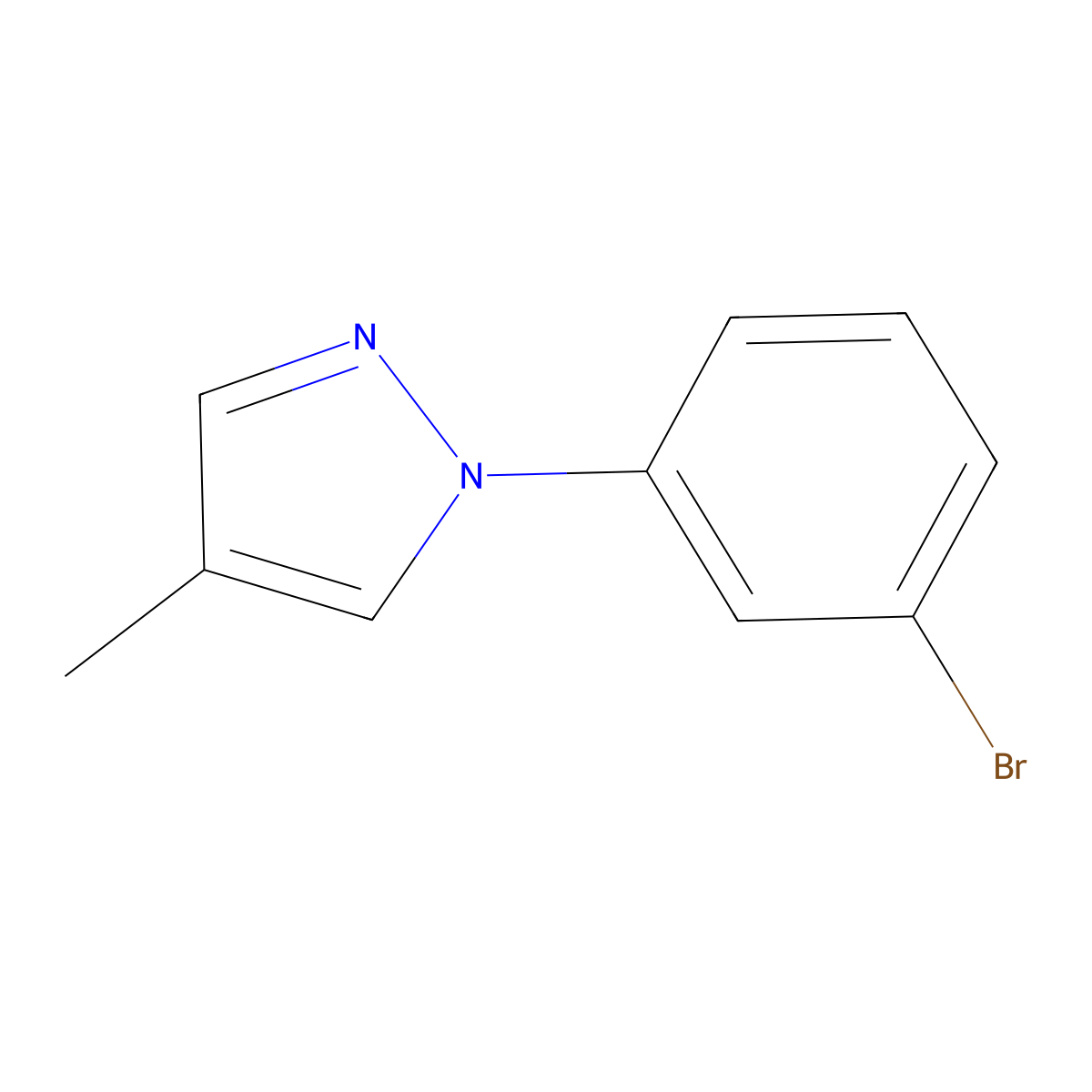 1-(3-bromophenyl)-4-methyl-1H-pyrazole molecular structure, CAS 1183715-73-2