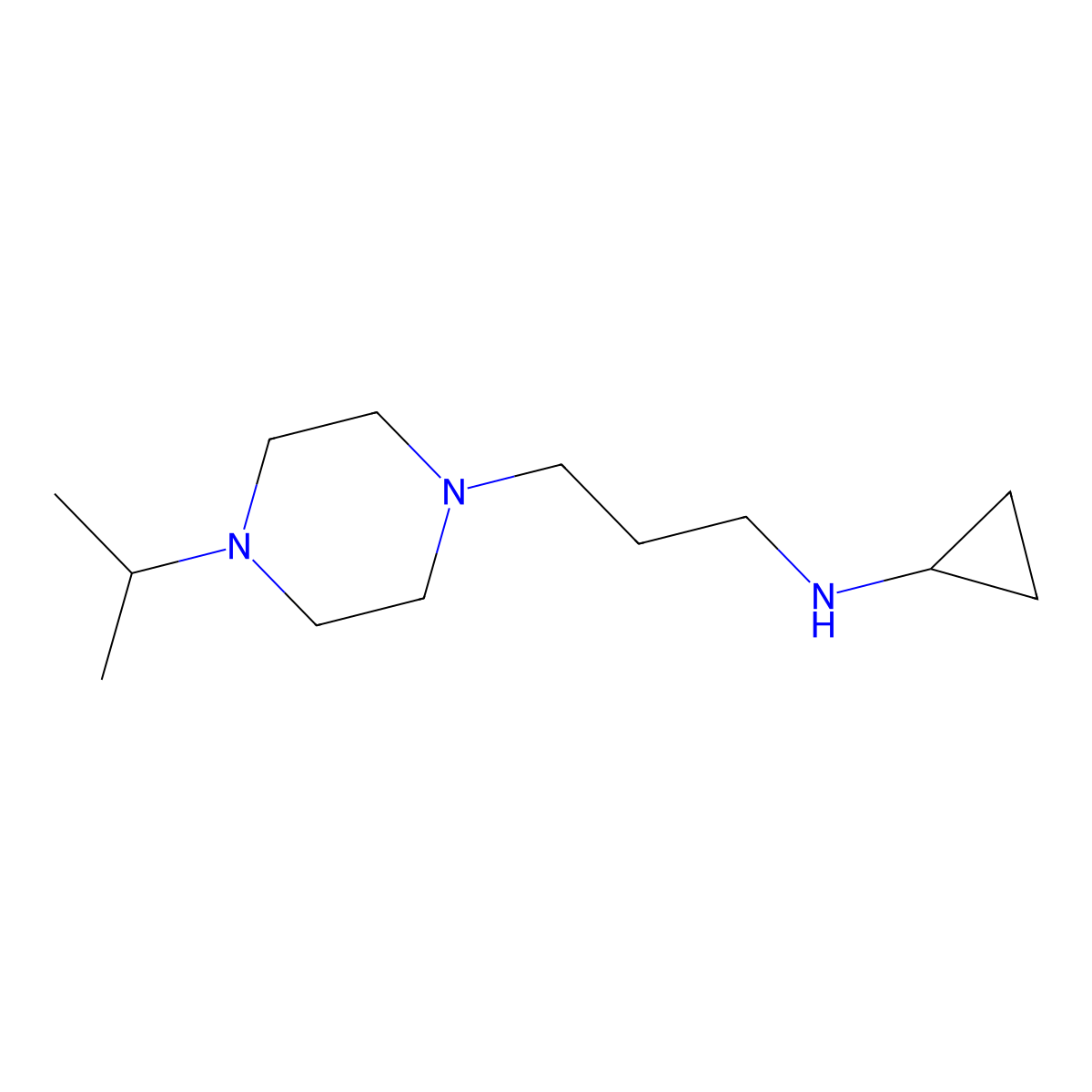 n-(3-(4-Isopropylpiperazin-1-yl)propyl)cyclopropanamine molecular structure, CAS 1183716-55-3