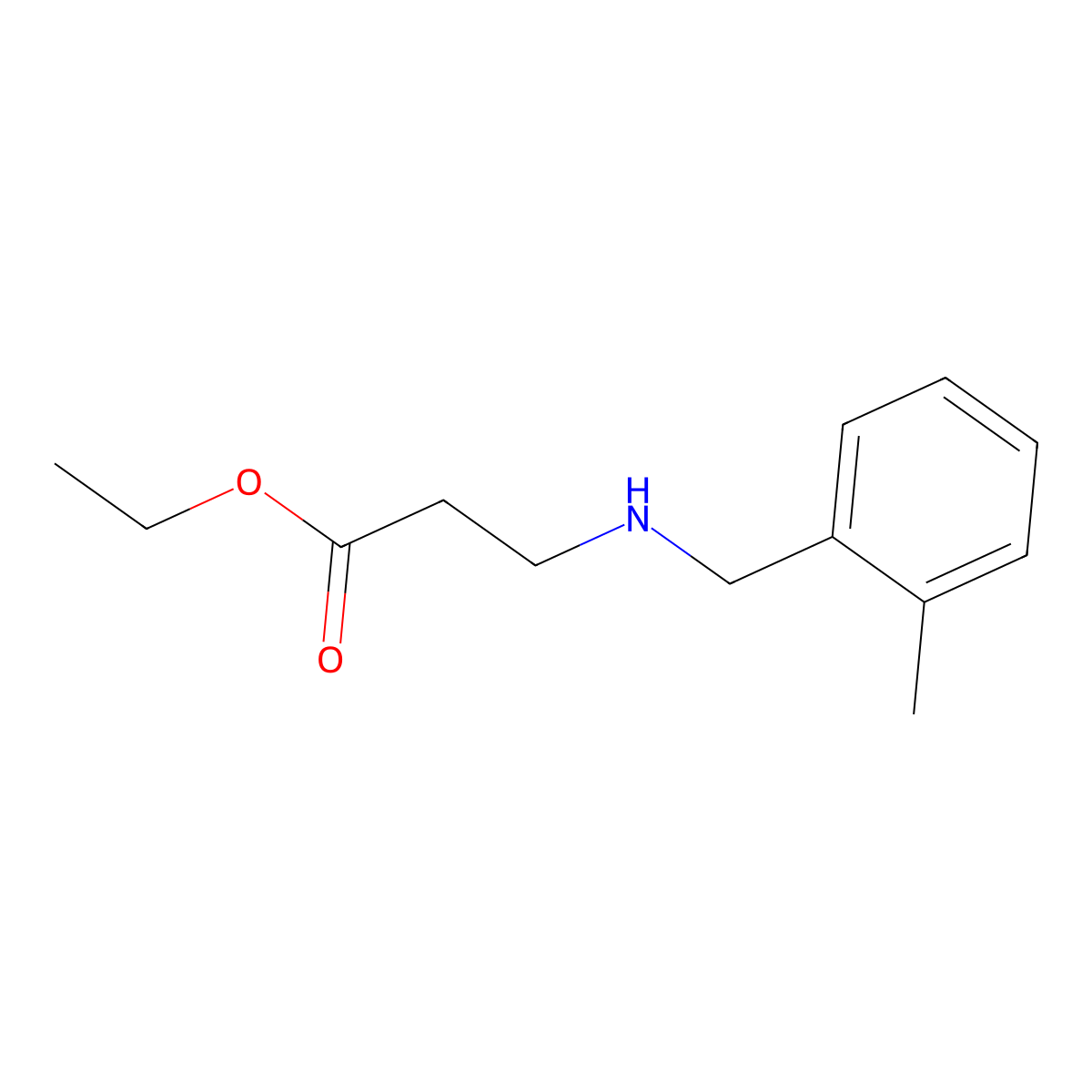 Ethyl 3-{[(2-methylphenyl)methyl]amino}propanoate molecular structure, CAS 1183724-03-9