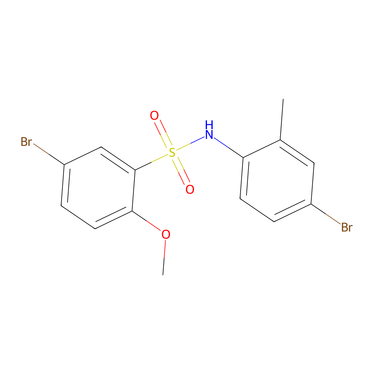 5-bromo-N-(4-bromo-2-methylphenyl)-2-methoxybenzene-1-sulfonamide molecular structure, CAS 1183724-60-8