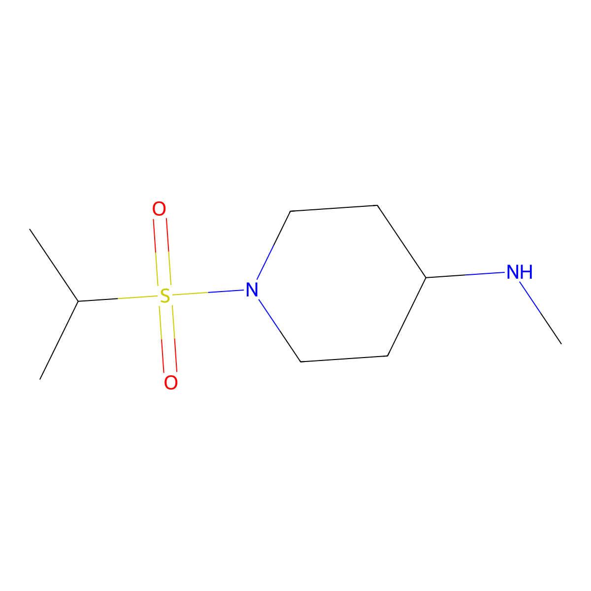 1-(Isopropylsulfonyl)-N-methylpiperidin-4-amine molecular structure, CAS 1183726-27-3