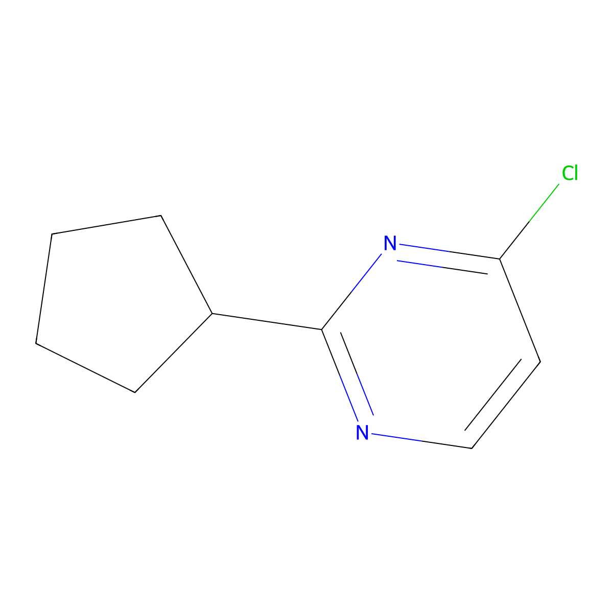 4-Chloro-2-cyclopentylpyrimidine molecular structure, CAS 1183726-54-6