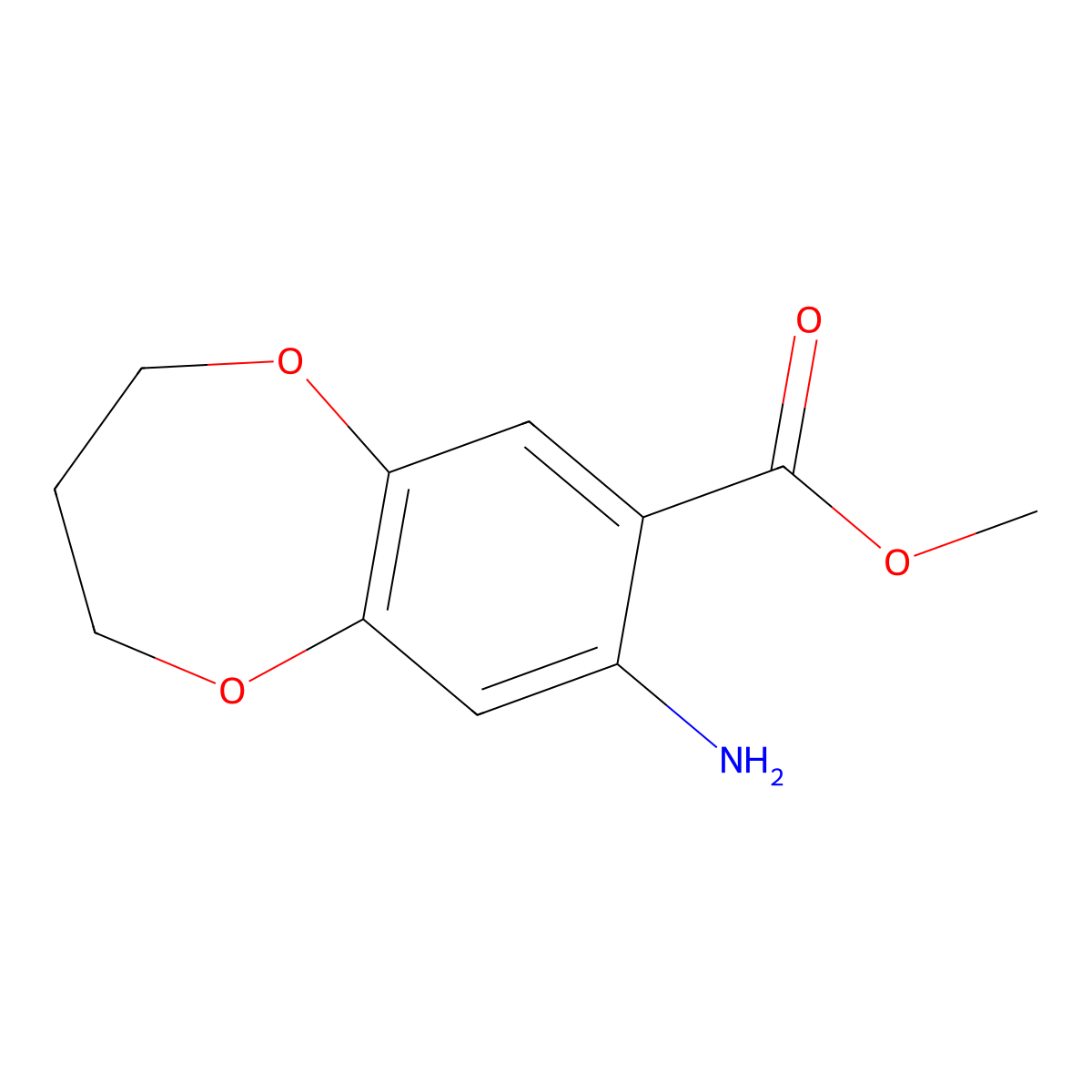 methyl 8-amino-3,4-dihydro-2H-1,5-benzodioxepine-7-carboxylate molecular structure, CAS 1183729-76-1