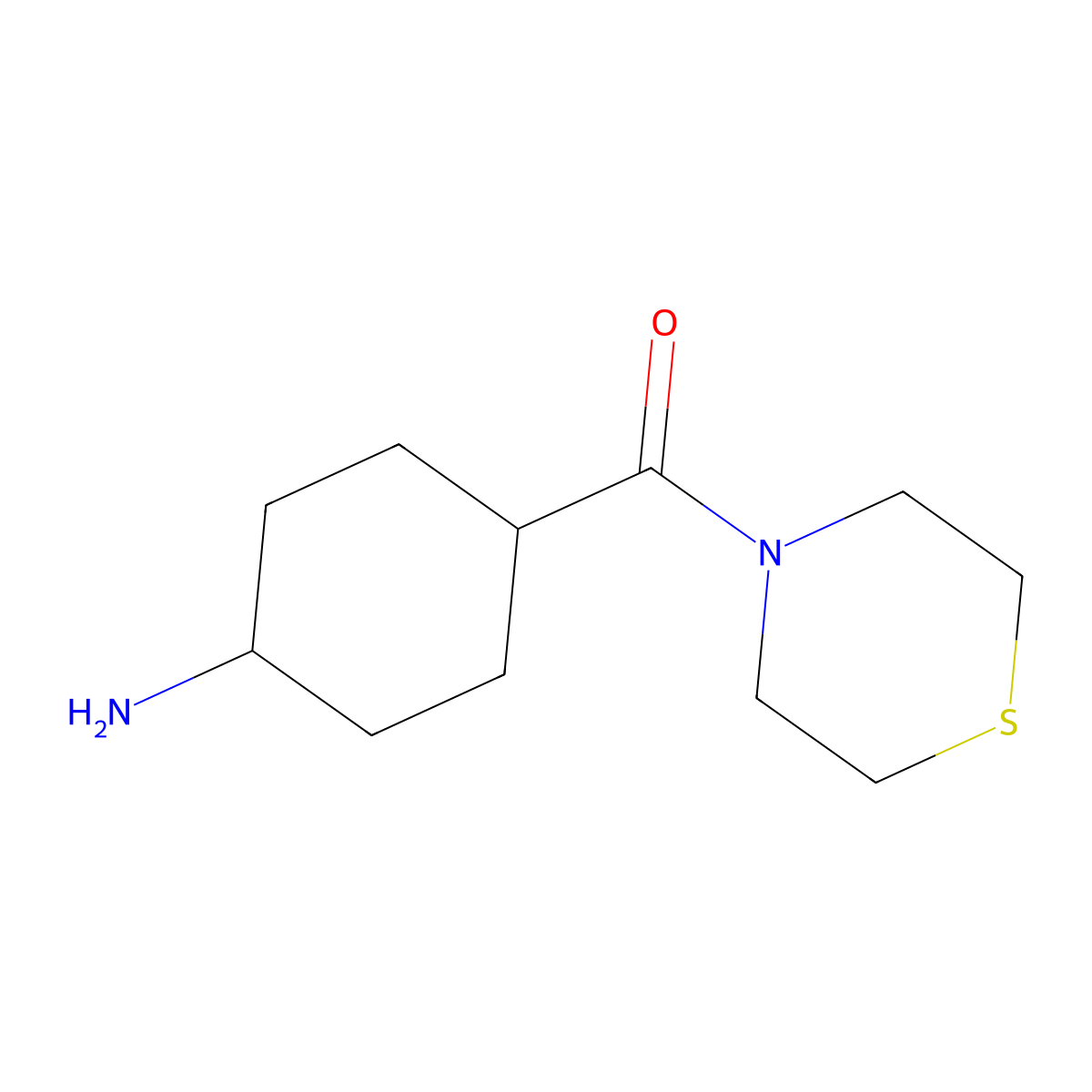 4-(Thiomorpholine-4-carbonyl)cyclohexan-1-amine molecular structure, CAS 1183736-33-5