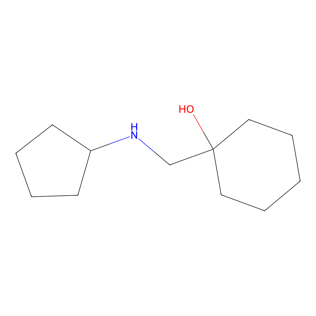 1-[(Cyclopentylamino)methyl]cyclohexan-1-ol molecular structure, CAS 1183740-15-9