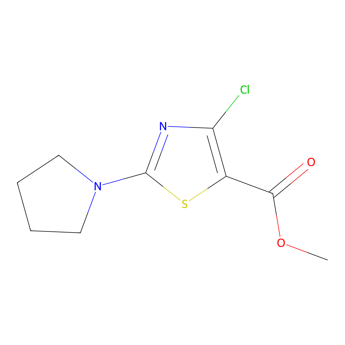Methyl 4-chloro-2-(pyrrolidin-1-YL)-1,3-thiazole-5-carboxylate molecular structure, CAS 1183743-41-0