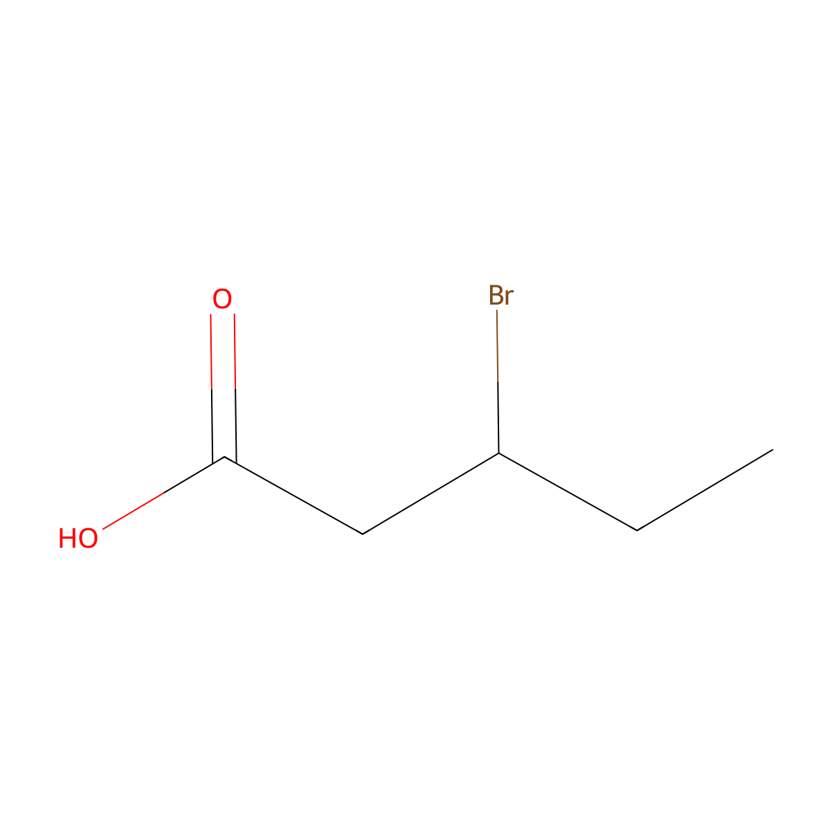 3-Bromopentanoic acid molecular structure, CAS 118375-92-1