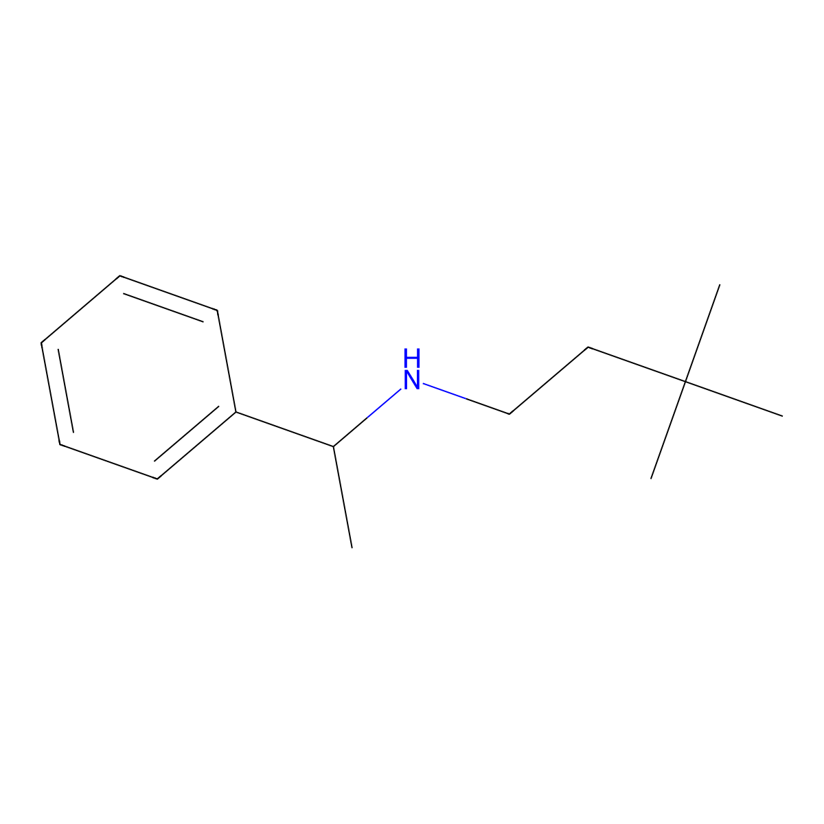 (3,3-Dimethylbutyl)(1-phenylethyl)amine molecular structure, CAS 1183751-48-5