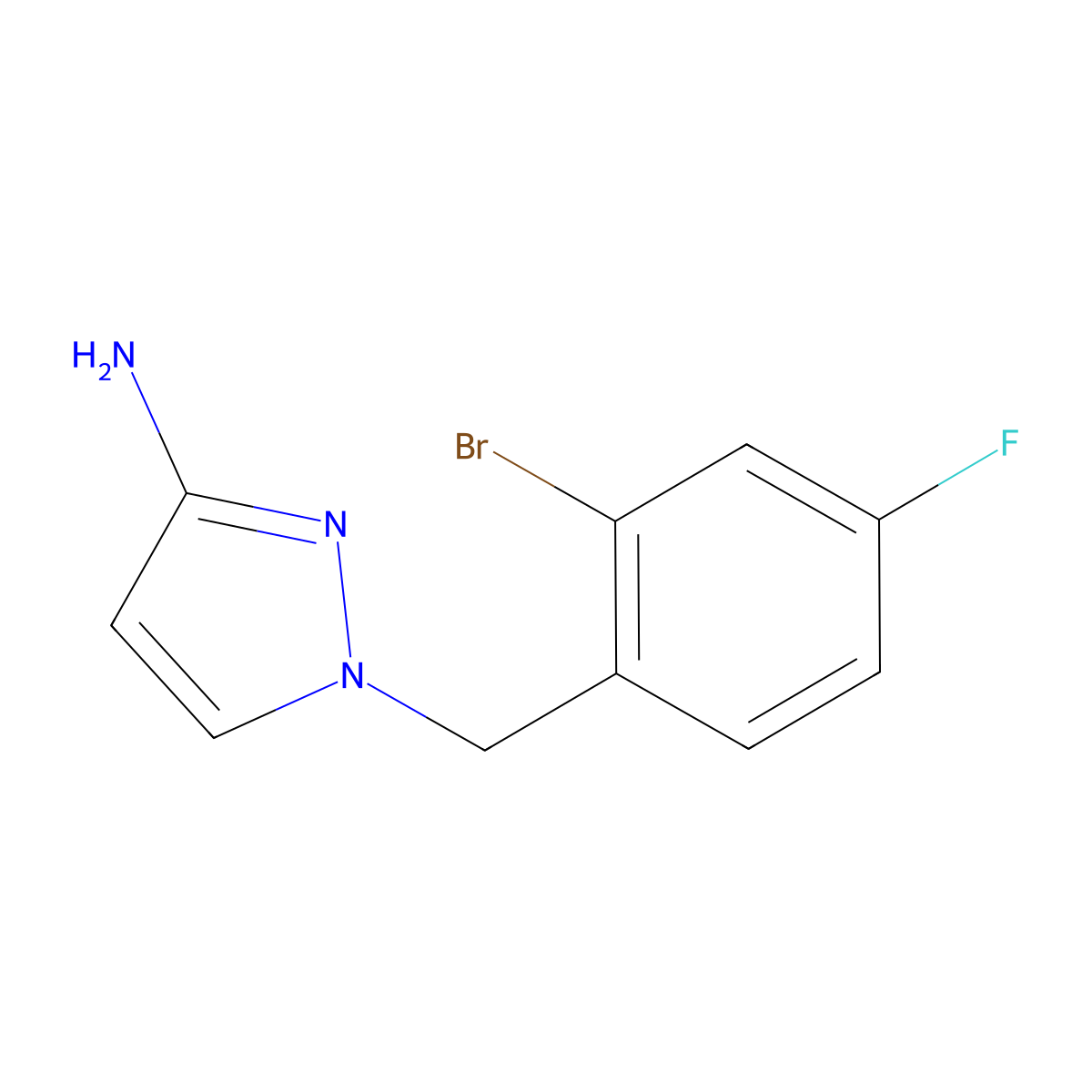 1-(2-Bromo-4-fluorobenzyl)-1h-pyrazol-3-amine molecular structure, CAS 1183753-40-3